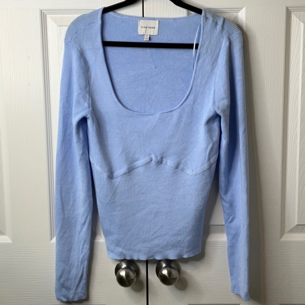 Pink Rose Junior's Sweater Top Long
Sleeve Scoop Neck Size XL - Picture 5 of 9
